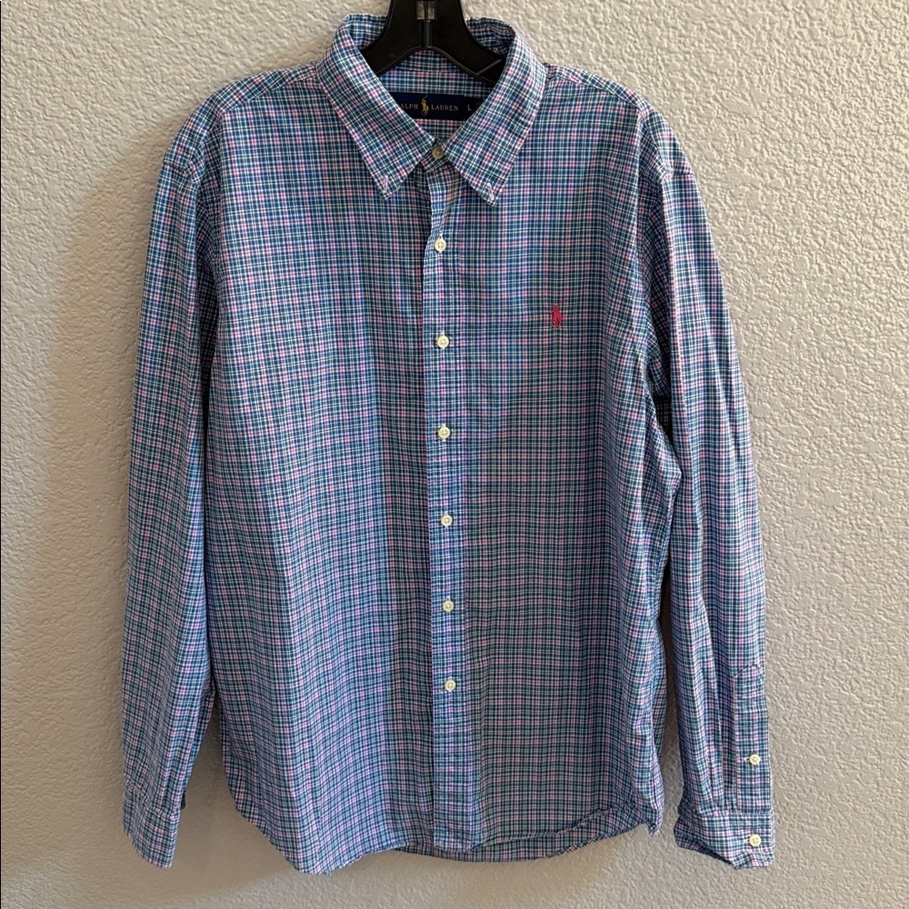 Ralph Lauren Men’s Multicolor Striped Long Sleeve Button Down Shirt SZ Large